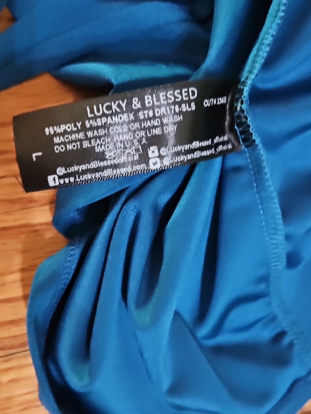 Lucky & Blessed Teal Blue Scoop Neck Tunic NWT - Picture 4 of 4